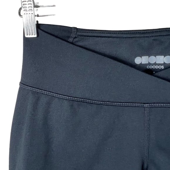 ODODOS Cross Waist Black Athletic Capri Workout Pants Size M - Picture 3 of 9